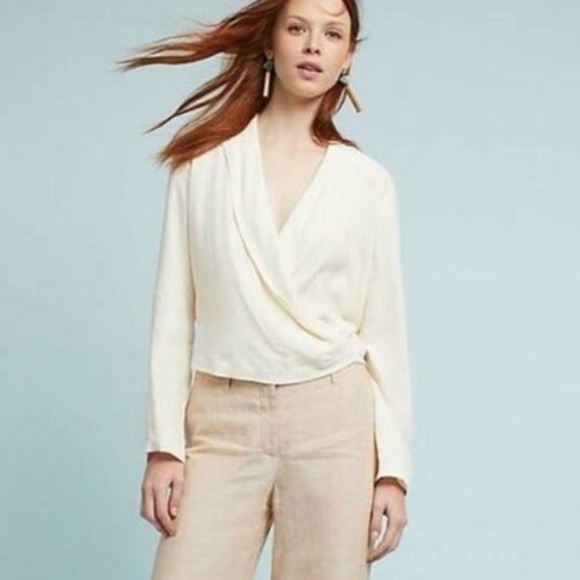 Ett Twa Ivory Button Wrapped Blazer size 4 - Picture 1 of 5